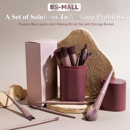 Image 13 of BS-MALL Makeup Brush Set 18 Pcs Professional Synthetic Brushes with Case