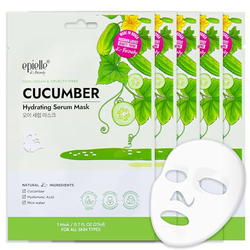 Image 1 of Default Title for the product Epielle Cucumber Hydrating Serum Sheet Masks (5pk)