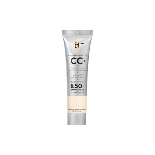Image 18 of 05W Fair (fair warm with olive undertones) for the product IT Cosmetics Mini CC+ Cream with SPF 50+ Full Coverage Natural Foundation