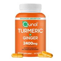 Thumbnail for Image 1 of 105 Count (Pack of 1) for the product Qunol Turmeric + Black Pepper & Ginger, 2400mg Enhanced Absorption, 105ct