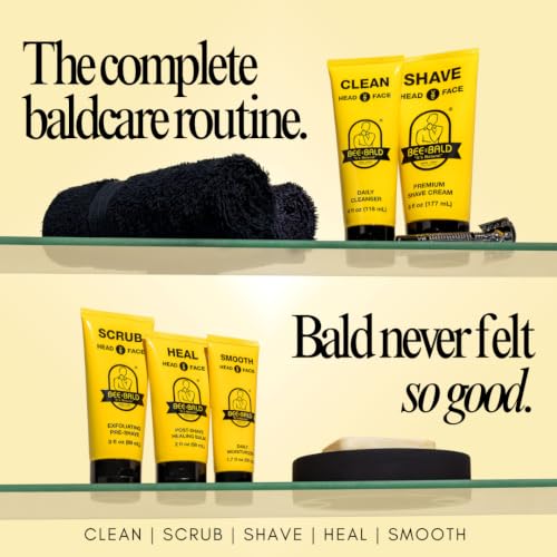 Image 2 of Bee Bald Premium Gift Set for Bald Men, Full 5-Step Routine (5 Piece Kit)