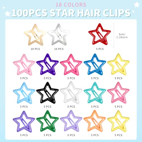 Image 2 of Teenitor 100pcs Star Hair Clips