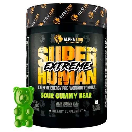 Image 1 of Sour Gummy Bear / 21 Servings for the product ALPHA LION Superhuman Extreme High Stim Pre Workout Powder