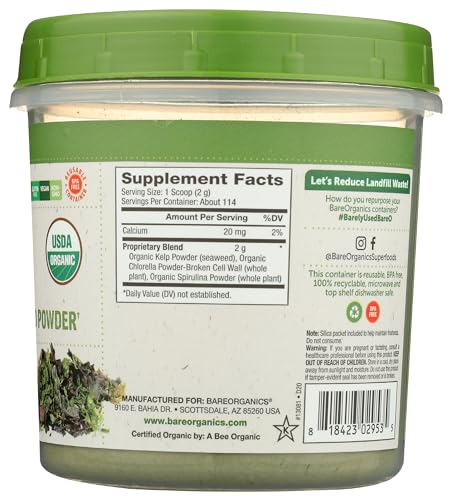 Image 6 of BareOrganics Marine Super Greens Powder – 8 oz