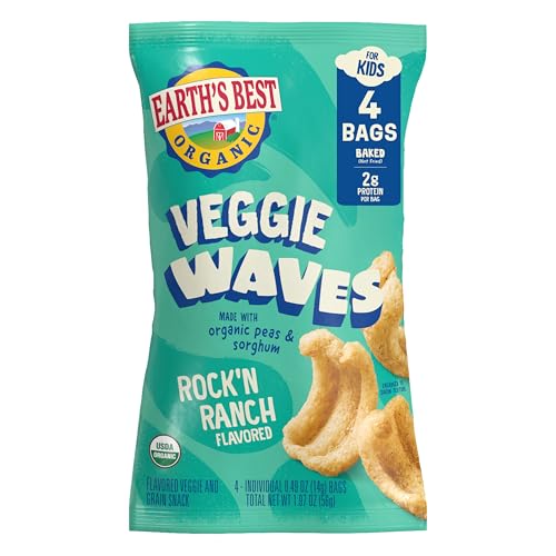 Image 1 of Default Title for the product Earth's Best Veggie Waves Ranch Multipack, 1.97 Oz (Pack of 3)