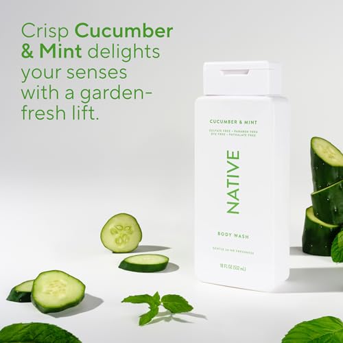 Image 5 of Native Clean Body Wash for Women & Men, Cucumber & Mint Scent, 18 fl oz