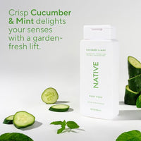 Thumbnail for Image 5 of Native Clean Body Wash for Women & Men, Cucumber & Mint Scent, 18 fl oz