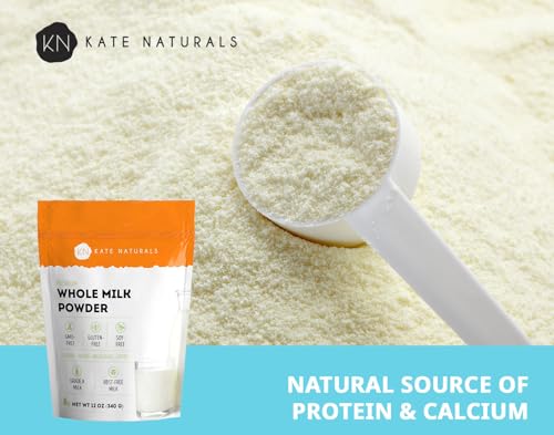 Image 5 of Kate Naturals Dry Whole Milk Powder for Baking, Coffee & Milkshakes (12oz)