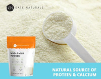 Thumbnail for Image 5 of Kate Naturals Dry Whole Milk Powder for Baking, Coffee & Milkshakes (12oz)