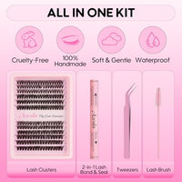 Thumbnail for Image 4 of Azenlo Lash Extensions 40D+60D Cluster 240pcs DIY Wispy Lash Clusters 10-16mm Eyelash Clusters for Beginners At Home Individual Thin Band Lash Kit (40D+60D Kit)