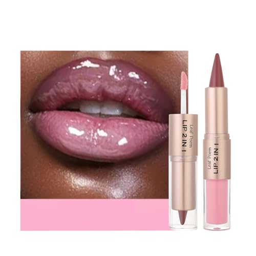 Image 6 of #05 Mauve Rose Ombre / 1 Count (Pack of 1) for the product BAISEN DIARY 2-in-1 Double-Ended Matte Lip Liner & Lip Gloss Duo