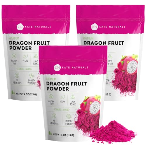 Image 1 of Default Title for the product Kate Naturals Dragon Fruit Powder for Baking & Drinks (4oz, Pack of 3)