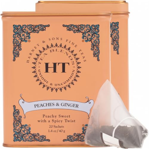 Image 1 of Default Title for the product Harney & Sons Peaches & Ginger Black Tea, 20ct sachet tin (Pack of 2)