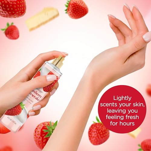 Image 3 of Bodycology Long-Lasting Fragrance Body Mist, Strawberry Cheesecake, 8 fl oz
