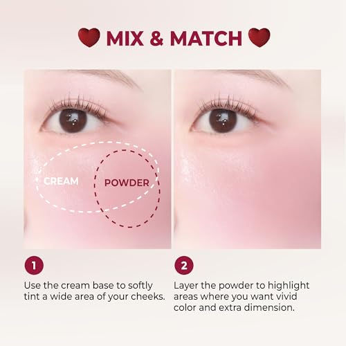Image 6 of COLORGRAM Tintin Dory Duo Blusher 05 Red Heart Duo
