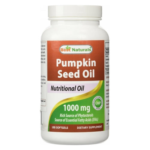 Best Naturals Pumpkin Seed Oil 1000 mg 180 Softgels
