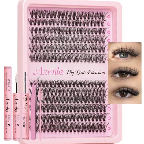 Image 1 of Default Title for the product Azenlo Lash Clusters Kit, 240pcs DIY Lash Extensions Kit, 30D+40D Thin Band Lash Clusters, 10-16mm Soft Natural Volume Lashes for Beginners