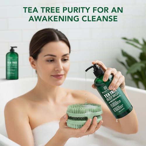 Image 6 of Botanic Hearth Tea Tree Body Wash & Silicone Body Brush - 16 fl oz Set of 2
