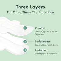 Thumbnail for Image 3 of Rael Organic Cotton Cover Sanitary Pads for Women, Heavy (Large, 24 Ct)