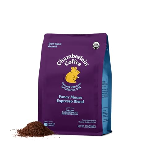 Image 1 of Default Title for the product Chamberlain Coffee Organic Ground Coffee - Espresso Dark Roast, 10 Ounces