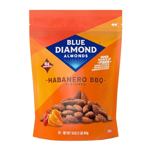 Image 1 of Default Title for the product Blue Diamond Almonds Habanero BBQ Flavored Snack Nuts, 16 oz, Pack of 1