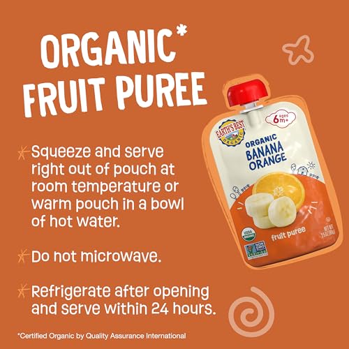 Image 3 of Earth's Best Organic Banana Orange Pouch, 3.5 oz (Pack of 12)