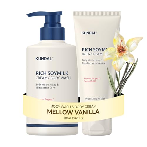 Image 1 of C. Mellow Vanilla for the product KUNDAL Soymilk Body Wash and Body Cream Set