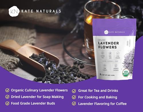 Image 3 of Kate Naturals Dried Lavender Flowers for Tea, Syrup, Lemonade (4oz)