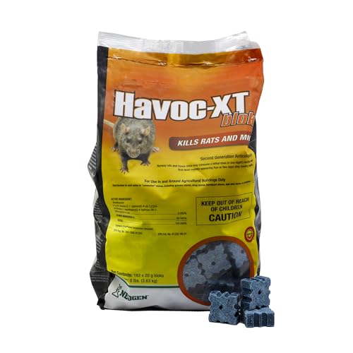 Neogen RODENTICIDE Havoc XT Rat Bait Block Pouch, 8-Pound (00595), blue