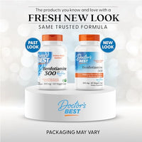 Thumbnail for Doctor's Best Benfotiamine 300 with BenfoPure, Helps Maintain Healthy Glucose Metabolism, Non-GMO, Vegan, Gluten Free, Soy Free, 300 mg, 60 Veggie Caps