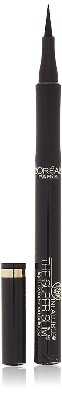 Thumbnail for L'Oreal Paris Makeup Infallible Super Slim Long-Lasting Liquid Eyeliner, Ultra-Fine Felt Tip, Quick Drying Formula, Glides on Smoothly, Black, Pack of 1