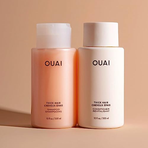 OUAI Thick Hair Conditioner - Moisturizing Conditioner for Dry, Frizzy Hair - Keratin, Marshmallow Root, Shea Butter and Avocado Oil - Paraben, Phthalate and Sulfate Free Hair Care (10 Oz)