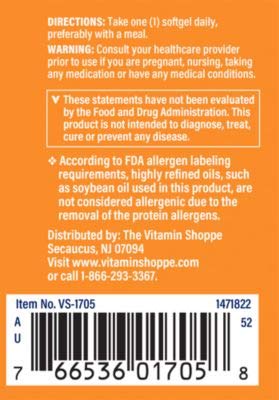 Astaxanthin (Solasta™) Branded Ingredient 4mg Antioxidant from MicroAlgae That Supports Brain Heart Health and Skin for Healthy Aging (60 Softgels) by The Vitamin Shoppe