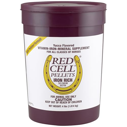 Farnam Horse Health Red Cell Pellets, Vitamin-Iron-Mineral Supplement for Horses, Helps Fill Important Nutritional Gaps in Horse's Diet, 4 lbs., 64-Day Supply
