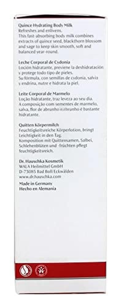 Dr. Hauschka Quince Hydrating Body Milk, Refreshes and Enlivens, 4.9 fl oz