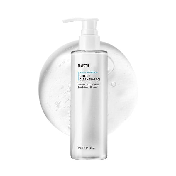 ROVECTIN Aqua Cleansing Gel (Conditioning Cleanser) Hydrating pH Balanced Facial Wash for Sensitive, Dry Skin | No Stripping, Fragrance-Free | Vegan, Korean Skincare (5.9 fl. oz)
