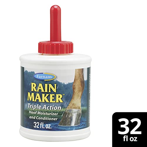 Farnam Rain Maker Triple Action Hoof Moisturizer & Conditioner, Protection Against Dry Weather, Cracks, Splits, Contracted Heels, 32 fl oz