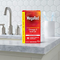 Thumbnail for MegaRed Antarctic Krill Oil 500mg Omega 3 Fatty Acid Supplement, Extra Strength EPA & DHA Krill Oil Softgels (90cnt Box), Astaxanthin, Heart Health Supplement with No Fish Oil Aftertaste