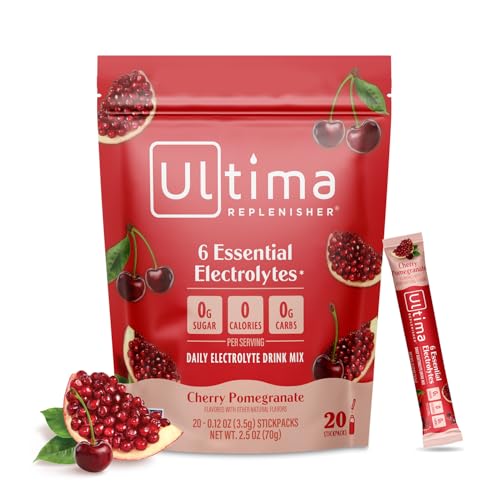 Image 10 of Cherry Pomegranate / 20 Servings (Pack of 1) for the product Ultima Replenisher Electrolyte Packets Variety Pack