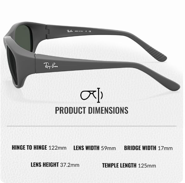 Ray-Ban RB2016 DADDY-O Rectangle Shaped Non-Polarized Sunglasses for Men & Women – Includes Official RAYBAN Eyewear Kit – Ideal Formal & Casual Wear Sunglasses – Green Lens