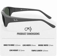 Thumbnail for Ray-Ban RB2016 DADDY-O Rectangle Shaped Non-Polarized Sunglasses for Men & Women – Includes Official RAYBAN Eyewear Kit – Ideal Formal & Casual Wear Sunglasses – Green Lens