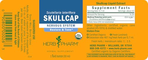 Herb Pharm, Skullcap Extract Organic, 1 Fl Oz