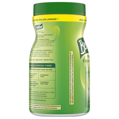 Benefiber Daily Prebiotic Fiber Supplement Powder for Digestive Health, Unflavored - 250 Teaspoons (17.6 Ounces)