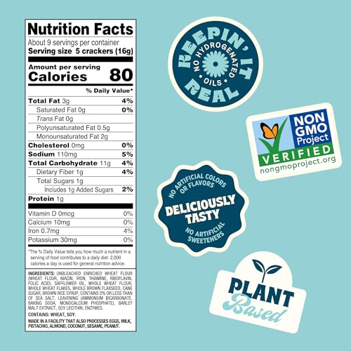 Image 3 of Back to Nature Classic Round Crackers + Crispy Wheat Crackers + Stoneground Wheat Crackers, Non-GMO, Plant-Based Snack Cracker, Made with Whole Grains, Snack Happy