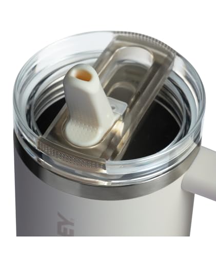 Stanley Quencher ProTour Flip Straw Tumbler with Leakproof Lid 30 oz | Built-In Straw & Handle | Cupholder Compatible for Travel | Insulated Stainless Steel Cup | BPA-Free | Cream