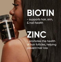 Thumbnail for Black Girl Vitamins - Hair, Skin, and Nails Gummies with Biotin (6000 mcg), Zinc, Gelatin Free, Vitamin A, and Vitamin E - Gluten-Free. Made in The USA (Passion Fruit, 60 Count) 30 Day Supply
