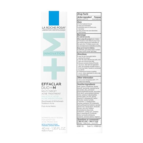 La Roche-Posay Effaclar Salicylic Acid Acne Treatment For Face, Mattifying Gel Cream Spot Treatment for Blackheads, Whiteheads & Stuborn Acne, Prevents New Pimples, Non-Greasy, Sensitive Skin Safe