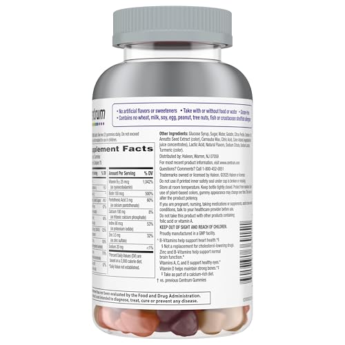 Centrum MultiGummies for Women 50 Plus, Multivitamin/Multimineral Supplement with Vitamins D3, E, B6, and B12, Assorted Fruit Flavor - 140 Count