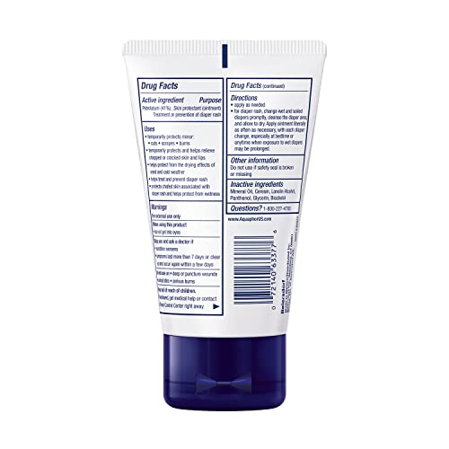 Aquaphor Baby Healing Ointment, Advanced Therapy for Chapped Cheeks and Diaper Rash, 3 oz. Tube (Pack of 3)