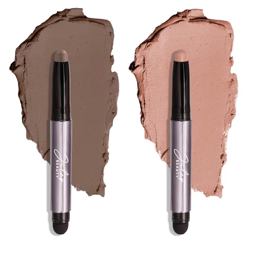 Julep Eyeshadow 101 Crème-to-Powder Waterproof Eyeshadow Stick Duo – Long-Lasting, Crease-Proof, Easy Apply with Built-in Smudger - Stone Matte & Putty Matte